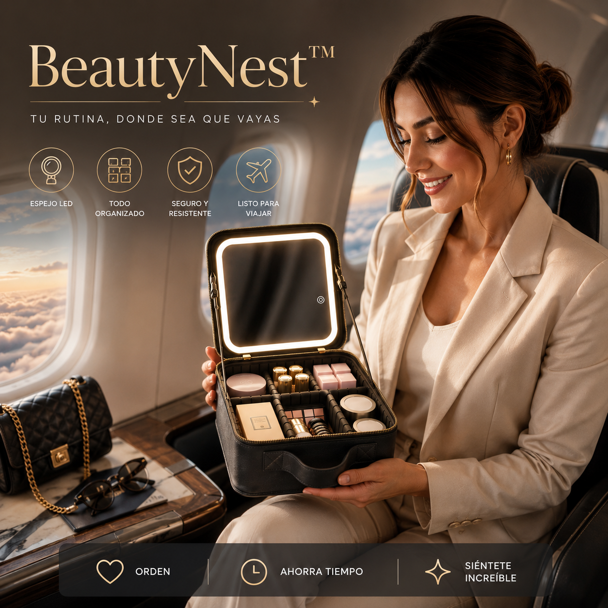 BeautyNest™ Estuche Maquillaje Luz LED